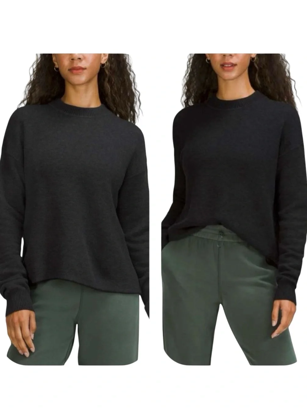 Lululemon size 2 Reversible Double-Knit Crew Neck 39% merino wool sweater